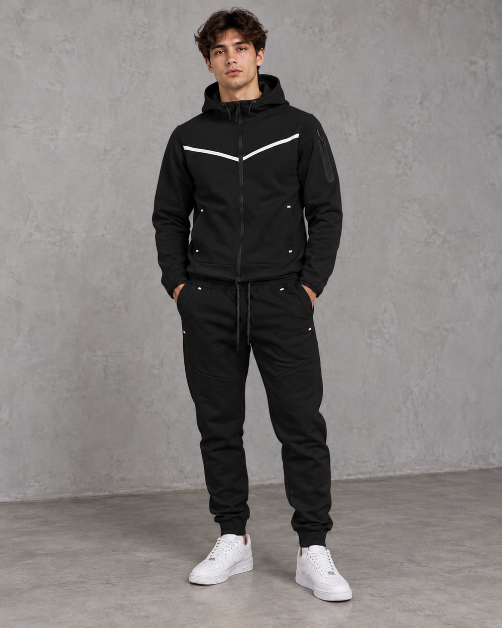 חליפת גברים 4603 שחור — מבט קדמי
