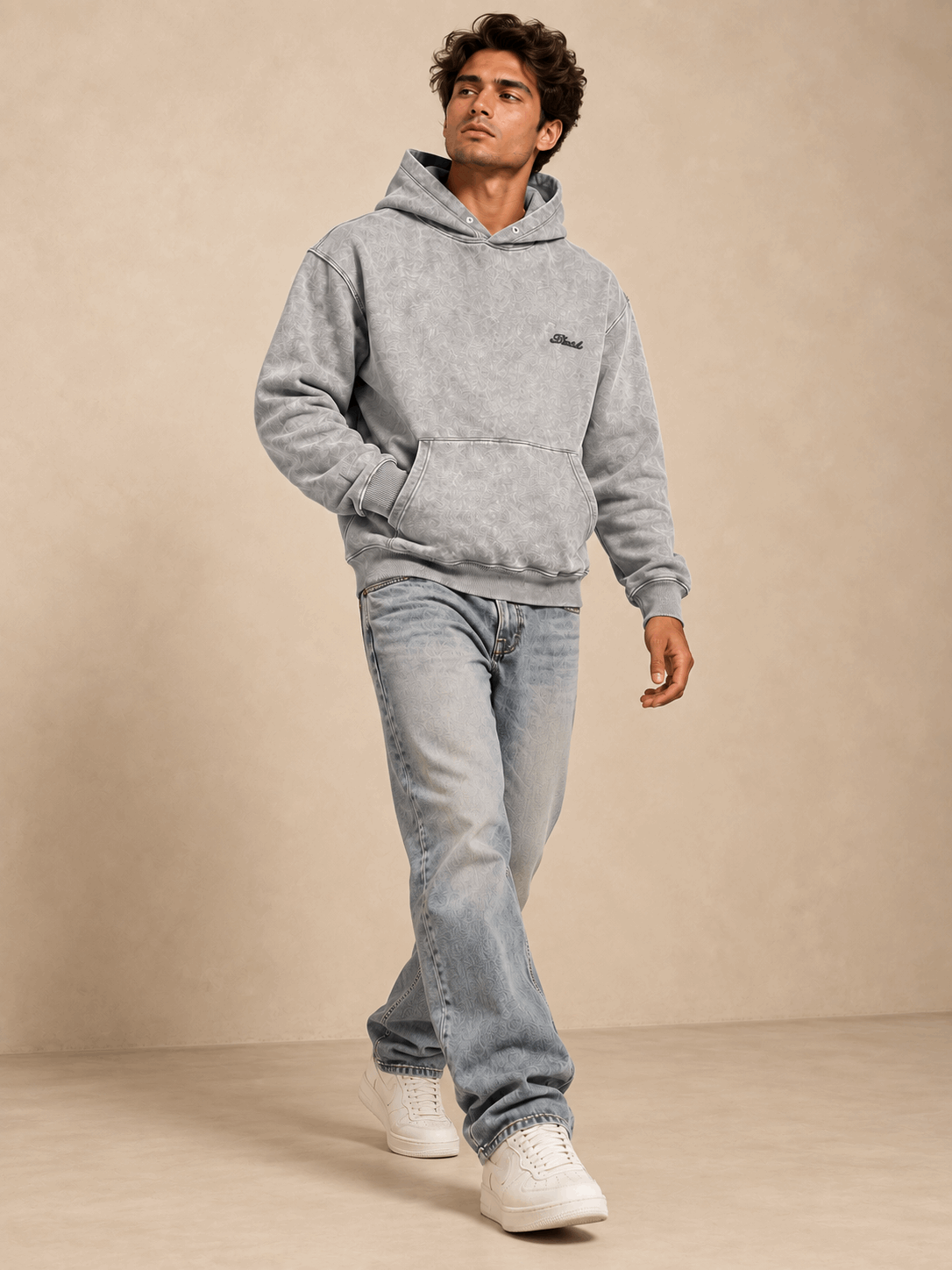 קפוצ׳ון דגם FS1004K אפור בהיר דוגמן זווית