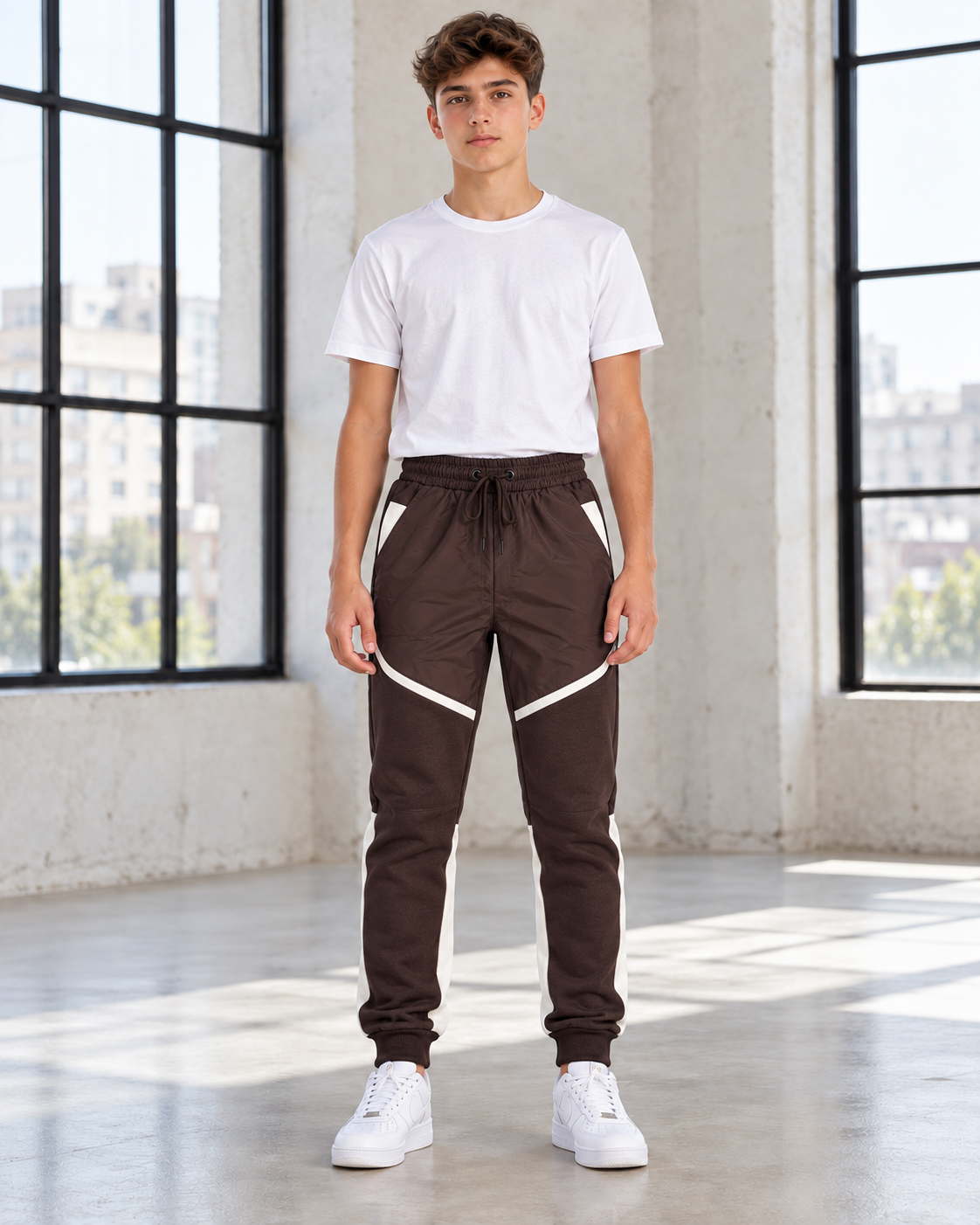 מכנס פוטר דגם 1104 – חום – נער – חזית