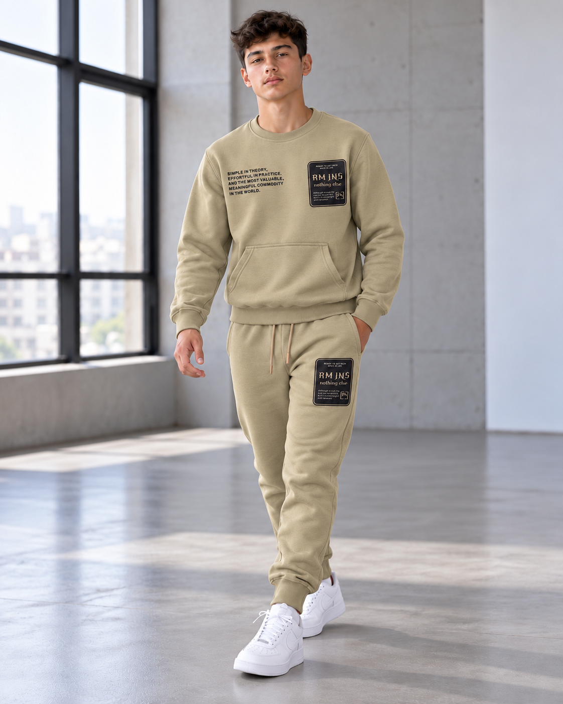 חליפת פוטר RM JNS דגם 5016 – זית בהיר – זווית ¾
