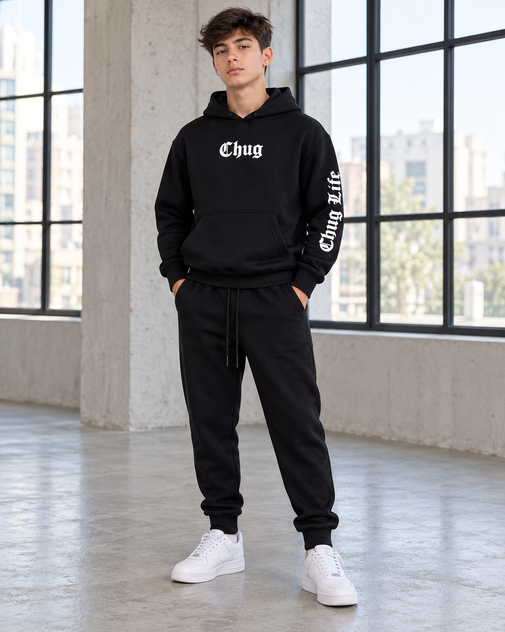 חליפת CHUG דגם 5033R – שחור – חזית