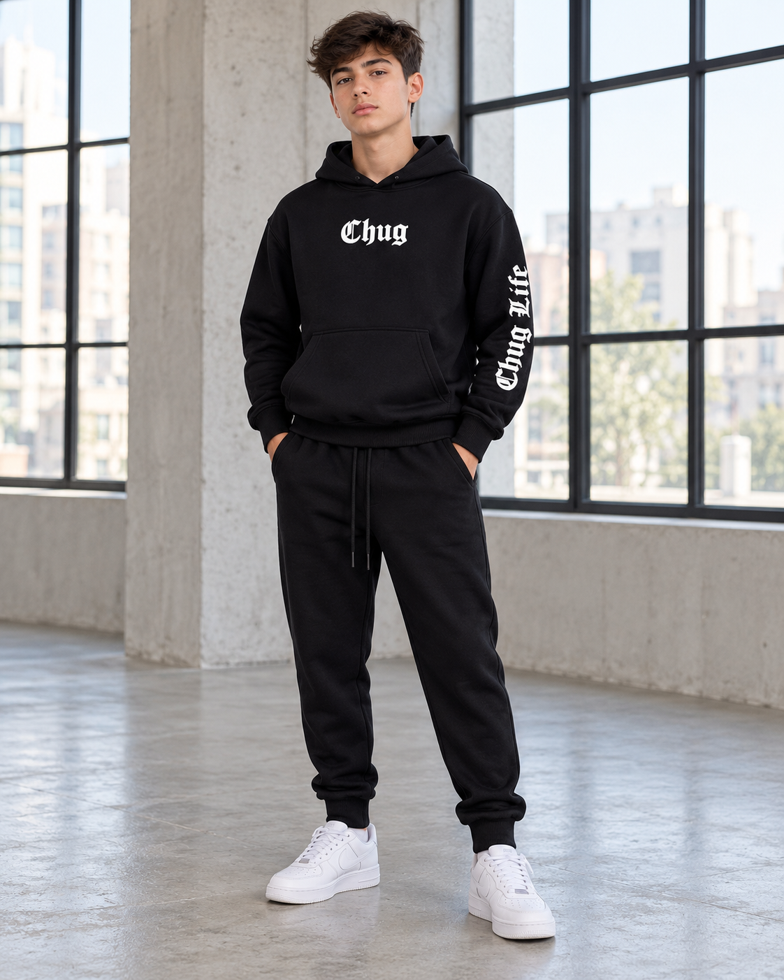 חליפת CHUG דגם 5033R – שחור – חזית