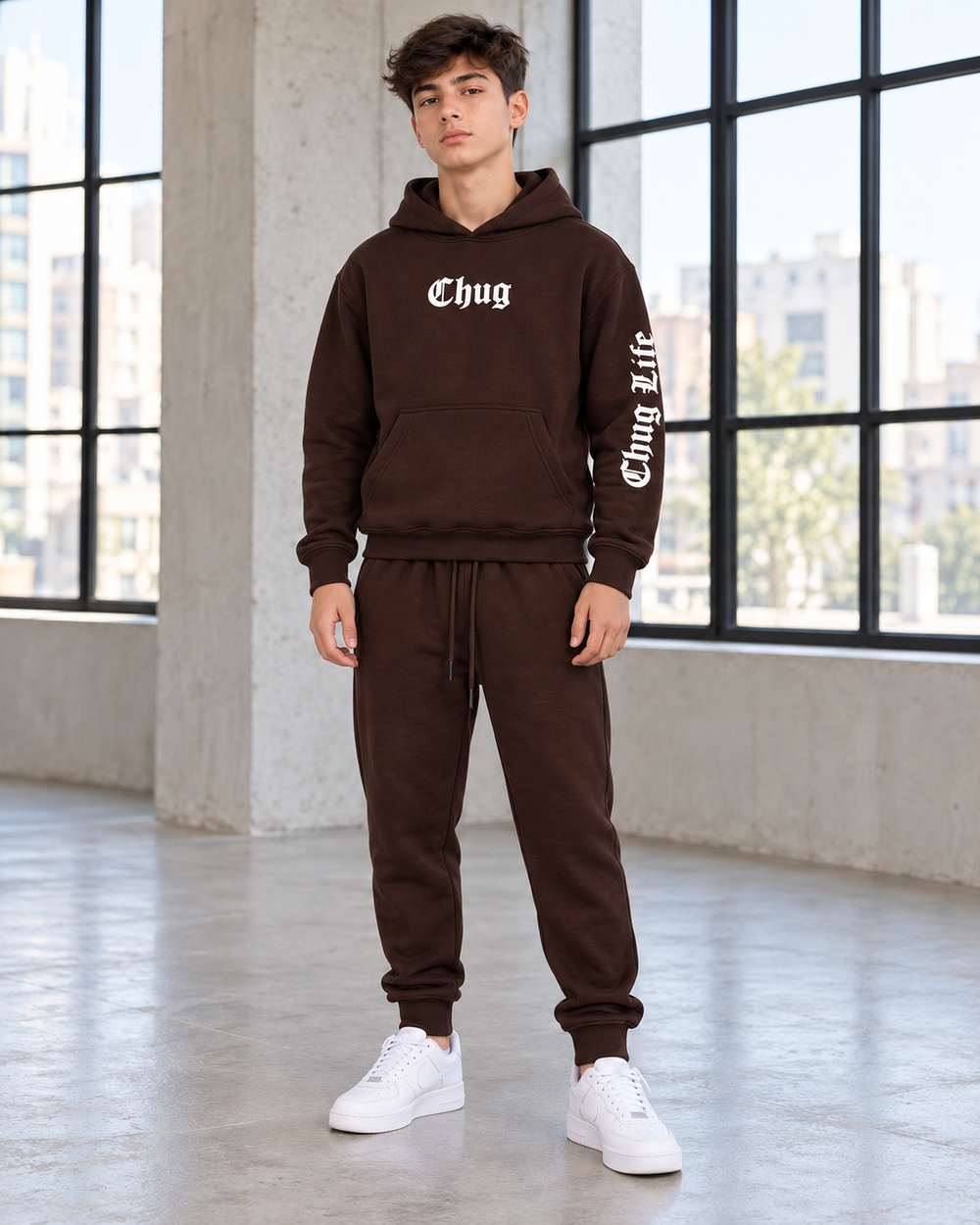 חליפת CHUG דגם 5033R – חום שוקולד – חזית