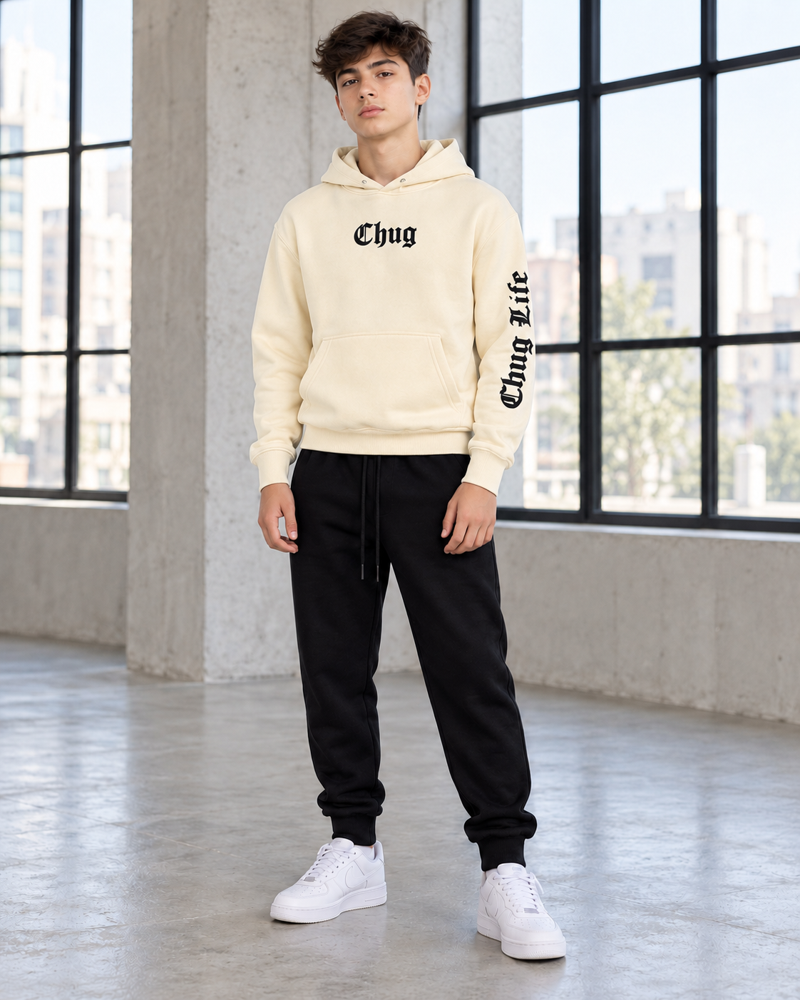 חליפת CHUG דגם 5033R – קרם – חזית