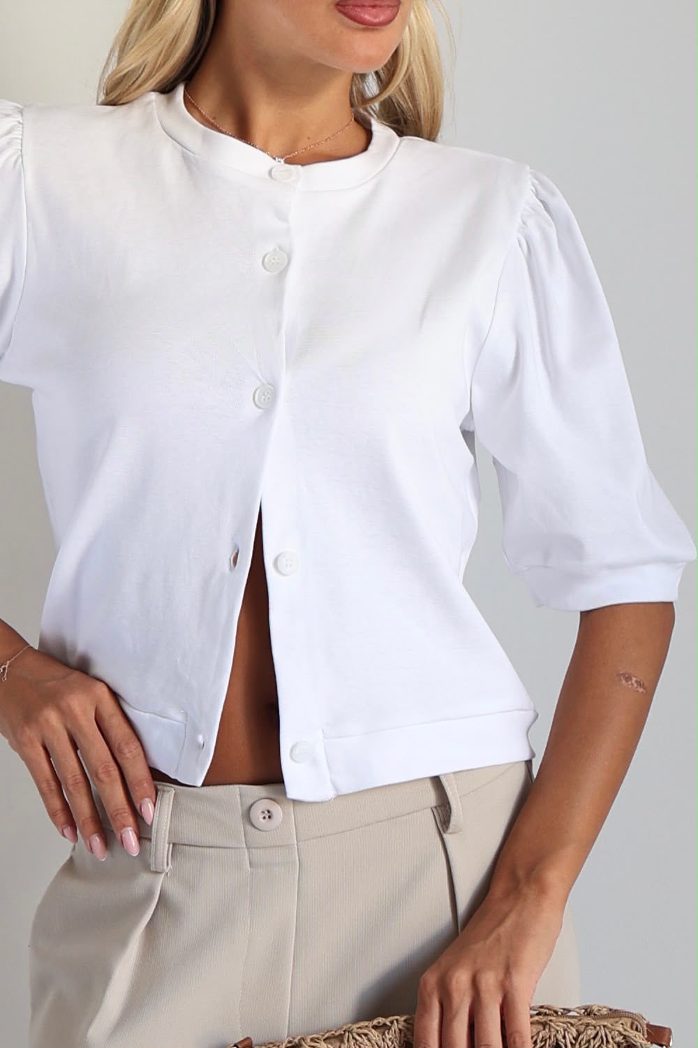 קרדיגן שרוול בלון כיווץ – white – תמונה 15