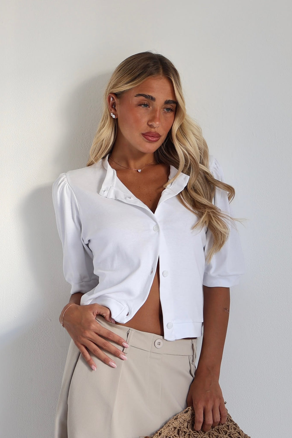 קרדיגן שרוול בלון כיווץ – white – תמונה 6