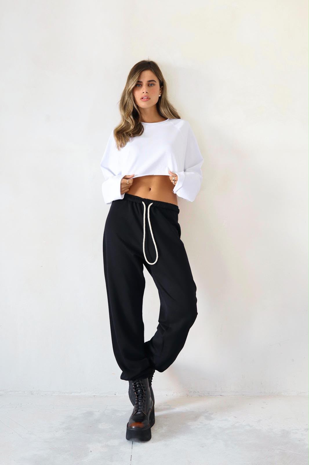מכנס שרוך פרנץ – black – תמונה 4