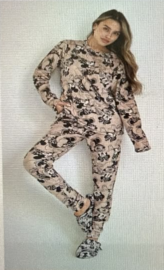 פיג׳מת קטיפה דלתא לנשים – מיני מאוס בז׳
