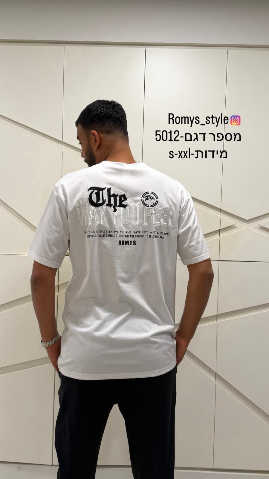 חולצת גבר כיתוב – סלים, דגם 5012