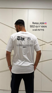 חולצת גבר כיתוב – סלים, דגם 5012
