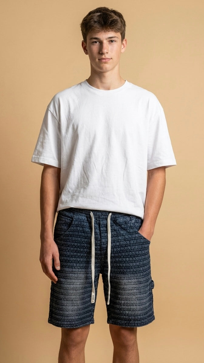 ג׳ינס שחור טקסטורה לנער שחור טיפורים V denim