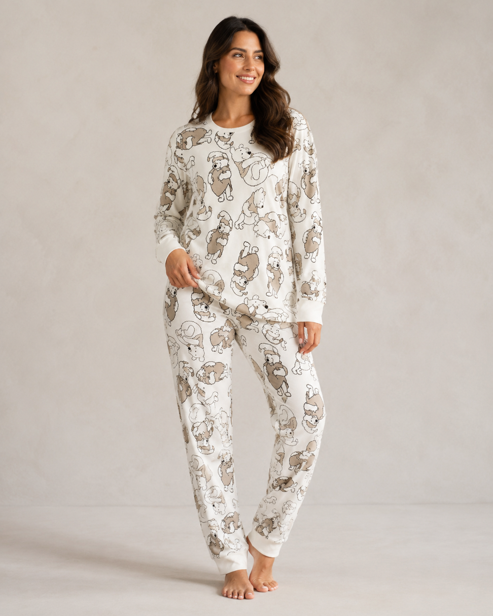 פיג׳מת נשים דיסני אינטרלוק ארוך פה הדוב – LM-2457-58-59