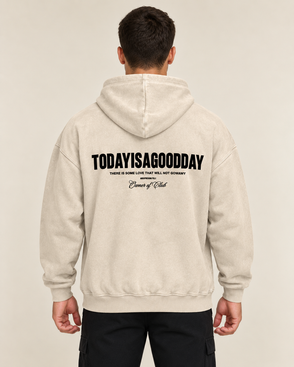 קפוצ׳ון לגבר GOOD DAY – מראה ווש – שמנת – גב