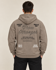 קפוצ׳ון לגבר GROW STRONGER – הדפס כיתוב – בז׳ – גב