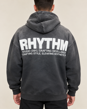 קפוצ׳ון לגבר RHYTHM WASH – גוונים משולבים – אפור כהה ווש – תקריב