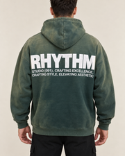 קפוצ׳ון לגבר RHYTHM WASH – גוונים משולבים – ירוק ווש – תקריב