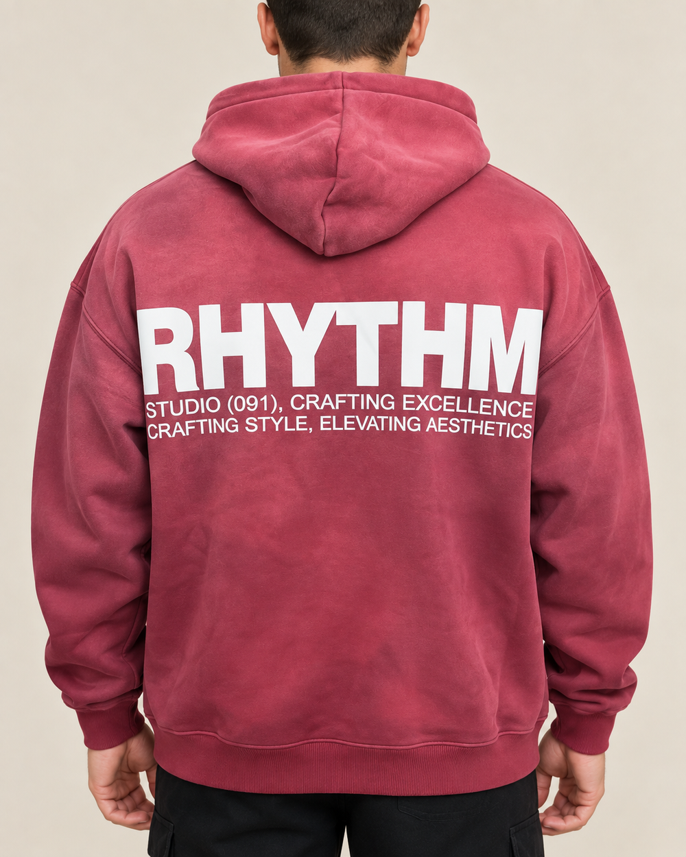 קפוצ׳ון לגבר RHYTHM WASH – גוונים משולבים – ורוד ווש – תקריב