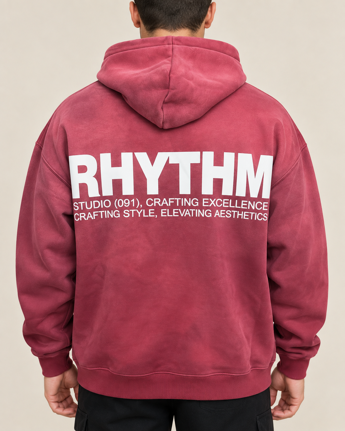 קפוצ׳ון לגבר RHYTHM WASH – גוונים משולבים – ורוד ווש – תקריב