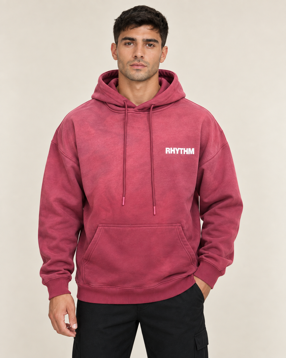 קפוצ׳ון לגבר RHYTHM WASH – גוונים משולבים – ורוד ווש – חזית