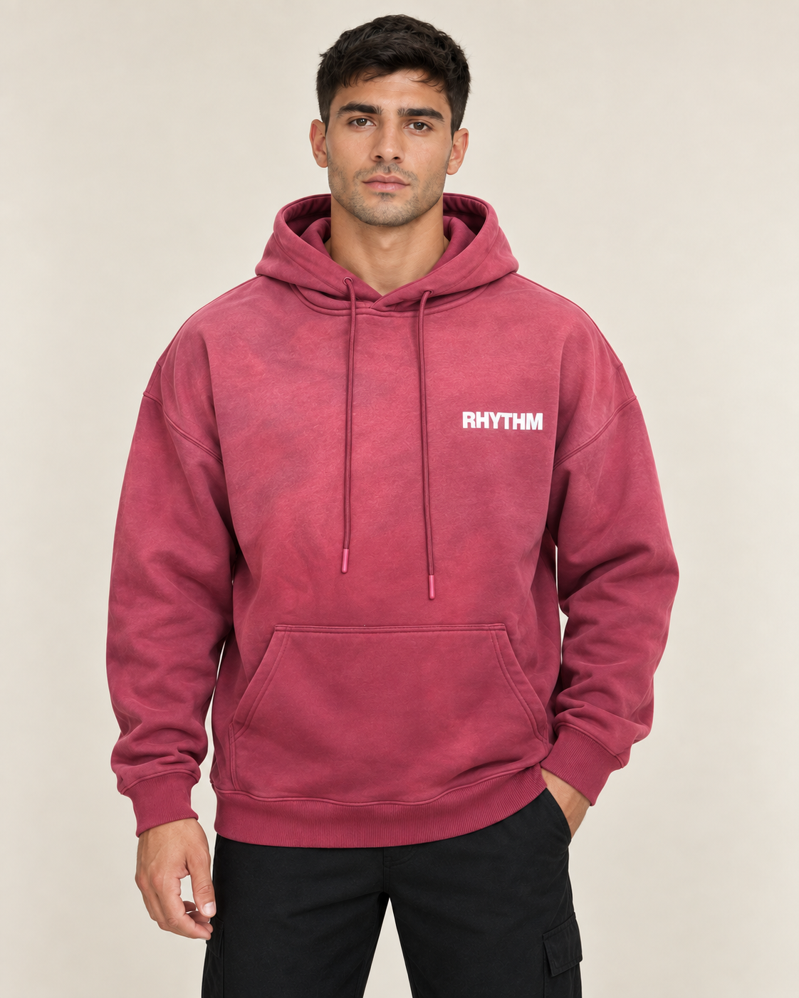קפוצ׳ון לגבר RHYTHM WASH – גוונים משולבים – ורוד ווש – חזית