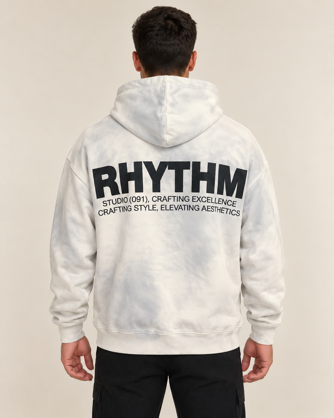 קפוצ׳ון לגבר RHYTHM WASH – גוונים משולבים – אוף וויט ווש – גב