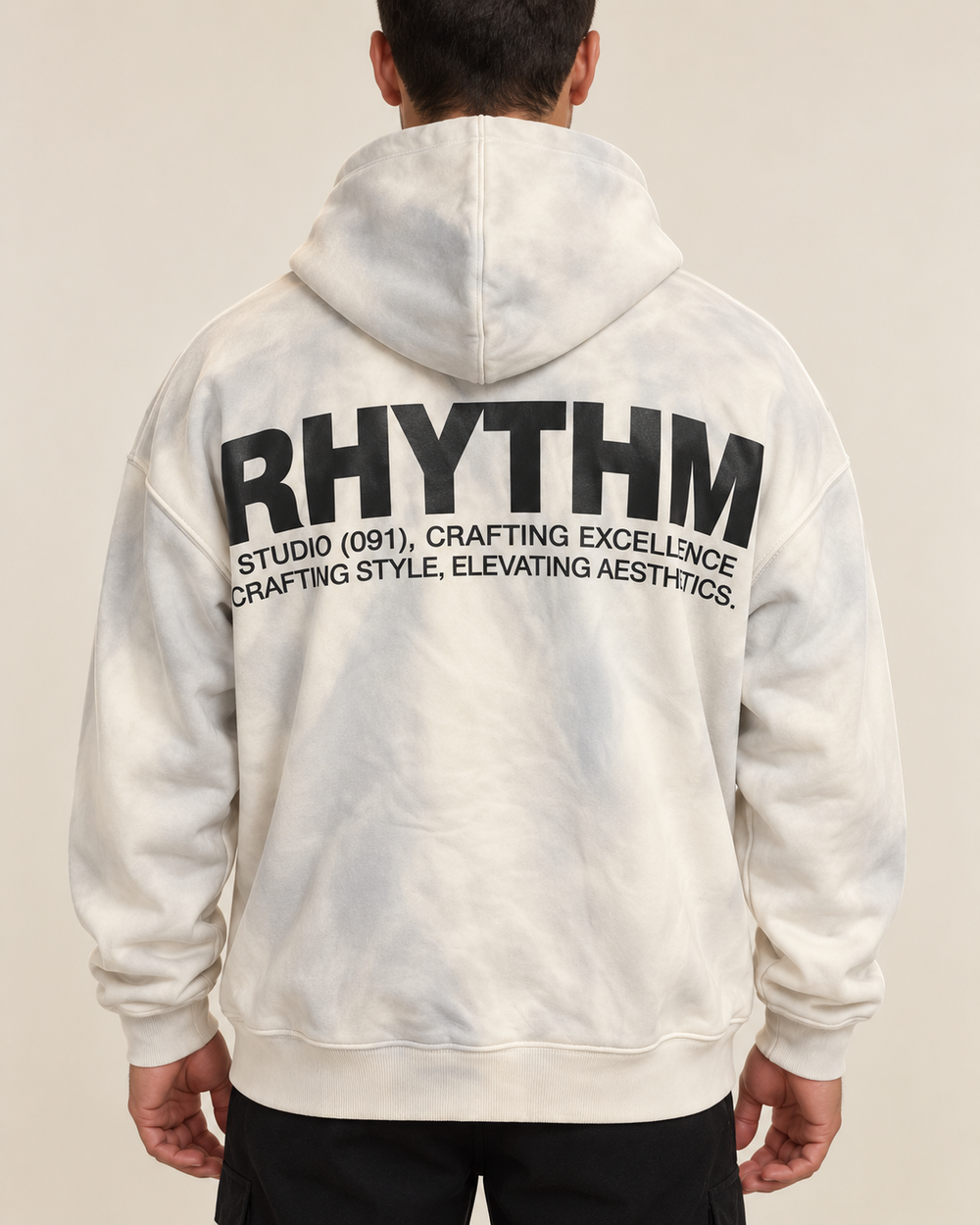 קפוצ׳ון לגבר RHYTHM WASH – גוונים משולבים – אוף וויט ווש – תקריב