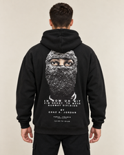 קפוצ׳ון לגבר RUNWAY MASK – הדפס מסכה בגב – שחור – גב