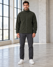ג׳קט פליז כפול לגבר ZW-001 בצבע ירוק – חזית